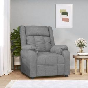 vidaXL Fotoliu rabatabil, gri deschis, material textil imagine