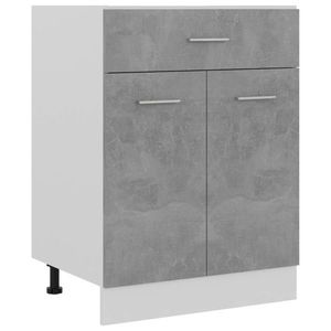 vidaXL Dulap inferior cu sertar, gri beton 60x46x81, 5 cm lemn compozit imagine