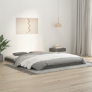 vidaXL Cadru de pat King Size, gri, 150x200 cm, lemn masiv de pin imagine