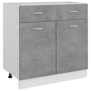 vidaXL Dulap inferior cu sertar gri beton 80x46x81, 5 cm lemn prelucrat imagine