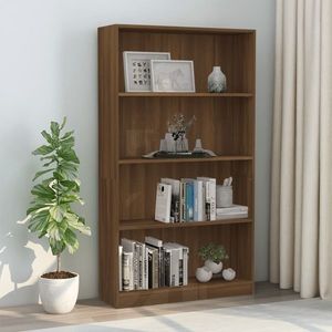 vidaXL Bibliotecă cu 4 niveluri stejar maro 80x24x142 cm lemn compozit imagine