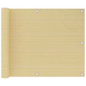 vidaXL Paravan de balcon, bej, 75x300 cm, HDPE imagine