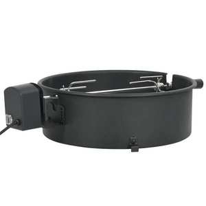vidaXL Set de rotisor cu inel pentru grătar, negru, 47 cm imagine