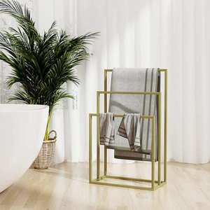 vidaXL Suport de prosoape autonom, auriu, 48x24x79 cm, fier imagine