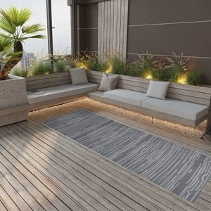 vidaXL Covor de exterior, ARAKIL antracit, 80x250 cm, PP imagine