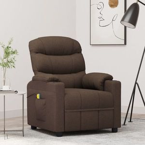 vidaXL Fotoliu de masaj, maro închis, material textil imagine