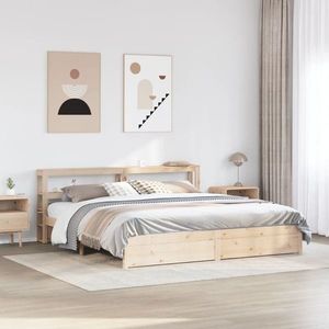 vidaXL Cadru pat cu tăblie 200x200 cm, lemn masiv de pin imagine