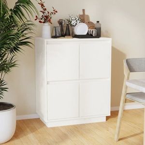 vidaXL Servantă albă 60x34x75 cm din lemn masiv de pin imagine