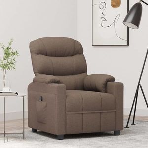 vidaXL Fotoliu rabatabil electric, gri taupe, material textil imagine