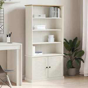 vidaXL Bibliotecă „VIGO”, alb, 85x35x170 cm, lemn masiv de pin imagine