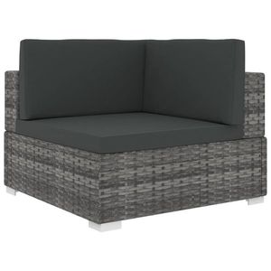 vidaXL Scaun modular de colț, 1 buc., gri, poliratan, cu perne imagine