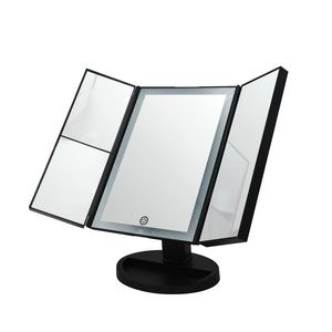 Oglinda machiaj pentru baie din otel inoxidabil, stativa, negru, 1: 1 sau marire 2x, 5X, Vivian M imagine