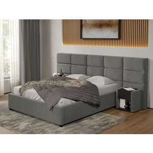 Pat tapitat Cico fix 287 x 114 C2 din piele/stofa Gri - Falcone 21 140x200 imagine