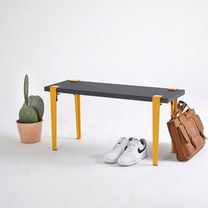 Banca, Logg, Khalkeus , 90x45x30 cm, Antracit / Galben imagine