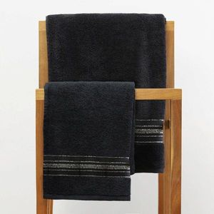 Prosop de baie Duke, Homla, 70x130 cm, bumbac, negru imagine