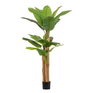 Planta artificiala in ghiveci Banana, Bizzotto, 115 x 120 x 200 cm, 20 frunze, frunze de arbore de cauciuc imagine
