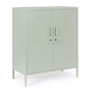 Bufet inferior Cambridge, Bizzotto, 2 rafturi reglabile, 80x40x101.5 cm, otel, verde sage imagine