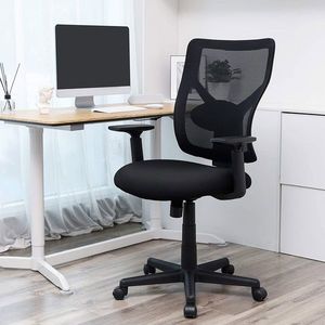 Scaun de birou, Songmics, ergonimic, suport lombar reglabi, sezut cu arcuri, max 120 kg, negru imagine