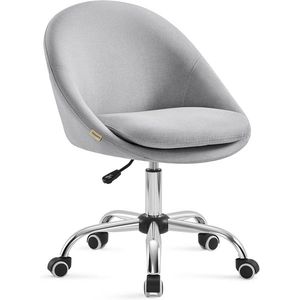 Scaun de birou, Homeoffice, Songmics, 60x60x90 cm, max 110 kg, otel/bumbac/in, gri imagine