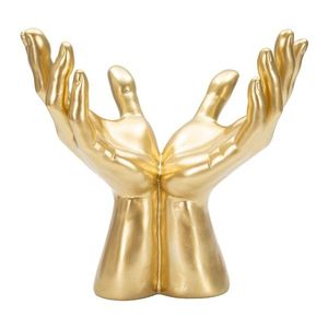 Statueta decorativa, Peace Hands, Mauro Ferretti, 25 x 15 x 24 cm, polirasina, auriu imagine
