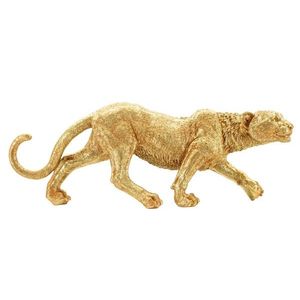 Figurina /sculptura decorativa Leopard Shant, Mauro Ferretti, 89x21x33 cm, polirasina, auriu imagine