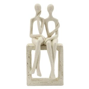Figurina /sculptura decorativa Stons Couple, Mauro Ferretti, 11.5x9x25 cm, polirasina, crem imagine