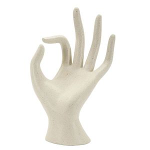 Figurina /sculptura decorativa Ok Stons, Mauro Ferretti, 14x10x24 cm, polirasina, crem imagine
