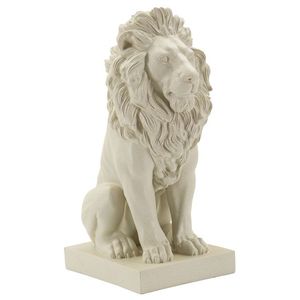 Figurina /sculptura decorativa Lion Stons, Mauro Ferretti, 17.5x25x40 cm, polirasina, crem imagine