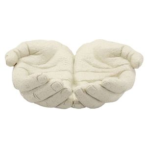 Vas decorativ Hand Tray Stons, Mauro Ferretti, 22.7x20x7.3 cm, polirasina, crem imagine