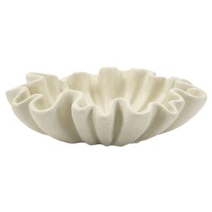 Vas decorativ Stons, Mauro Ferretti, 31x9 cm, polirasina, crem imagine