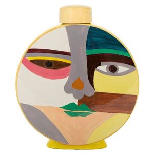 Vas decorativ Piccassy Round, Mauro Ferretti, 28x9x33 cm, ceramica, multicolor imagine