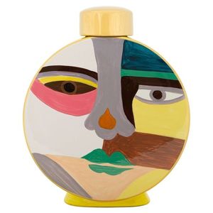 Vas decorativ Piccassy Round, Mauro Ferretti, 23x9x28 cm, ceramica, multicolor imagine