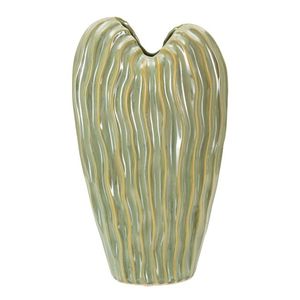 Vaza decorativa Venice, Mauro Ferretti, 22x10x39 cm, ceramica, verde imagine
