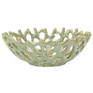 Vas decorativ Coral, Mauro Ferretti, 35x13 cm, ceramica, verde imagine