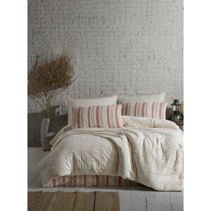 Lenjerie de pat dubla, Jade - Tile Red, Şaheser, Bumbac imagine