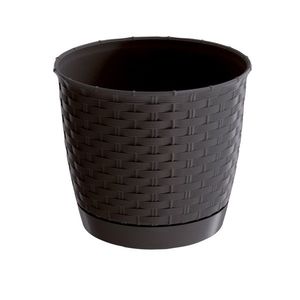 Jardinieră din plastic Ratolla Round, maro închis, diam. 16, 5 cm, , maro, diam. 16, 5 cm imagine