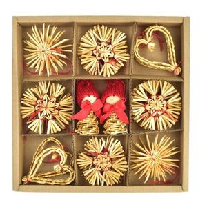 Set de ornamente de paie cu păpuși, 30 buc. imagine