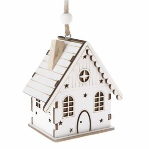 Decorațiune de Crăciun cu LED suspendată Star house alb , 7, 5 x 8 x 5 cm imagine
