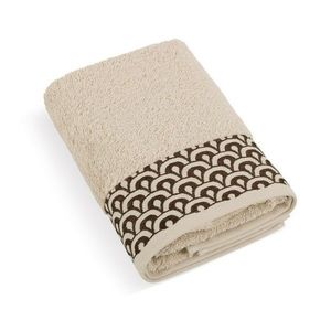 Prosop Bellatex frotir broderie, bej, bej, 50 x 100 cm imagine