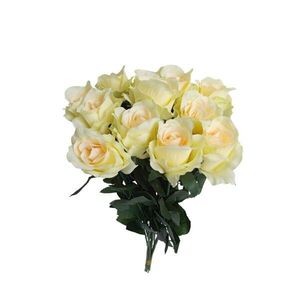 Buchet de trandafiri crem cu verde. 12 buc , h. 65cm imagine