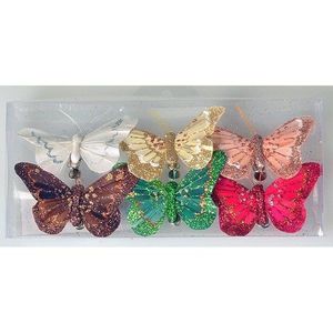 Set de fluturi pe clip 8 cm, 6 buc. imagine