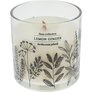 Lumânare parfumată Flora Collection, Lemon Ginger, 10 x 10 cm imagine