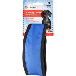 Zgardă de răcire Flamingo pentru câini, mărimea M28 - 36 cm, albastru/negru imagine