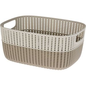 Coș de plastic Duo, crem, 38 x 28, 5 x 17, 1 cm, crem deschis imagine