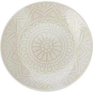 Farfurie de desert din gresie Ethnic, diametru 20cm, bej, bej imagine