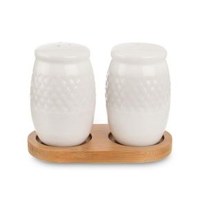 Orion Set de 3 piese solniță și piperniță cu suport Bambu imagine