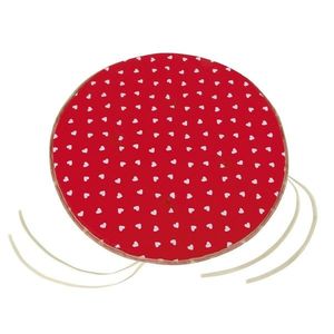Pernă scaun Bellatex Adéla rotundă Inimioare roșu, 40 cm imagine