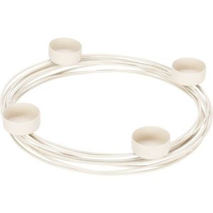 Suport din metal pentru lumânări tip pastilă Klement alb, 28, 5 x 3, 5 cm imagine