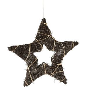 Stea de Crăciun cu LED-uri Browee maro închis, 30 LED, 39 x 37 x 4 cm imagine