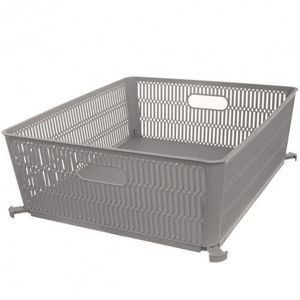 Coș de plastic stivuibil Orion NESTA, 38 x 33 x12, 7 cm, gri, gri, L imagine